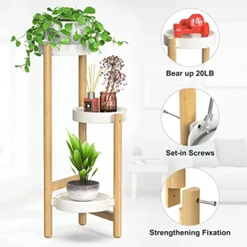 Wisuce 3 Tier Bamboo Plant Stand - Durable and Stylish
