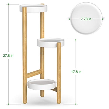 Wisuce 3 Tier Bamboo Plant Stand - Durable and Stylish