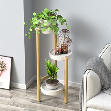 Wisuce 3 Tier Bamboo Plant Stand - Durable and Stylish