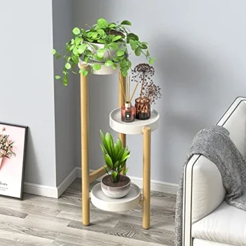 Wisuce 3 Tier Bamboo Plant Stand - Durable and Stylish