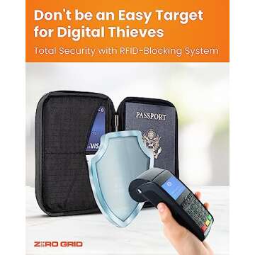 Passport Holder & Travel Wallet with RFID Blocking - Premium Document Organizer Case for Men and Wom...