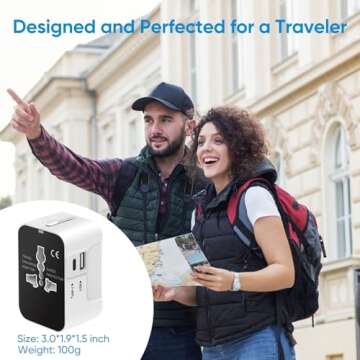 Universal International Travel Power Adapter High Speed with 3 USB Ports and USB Type C, Worldwide Wall Charger, All in One AC Plug for Europe, UK, China, Australia, Japan- for Laptop, Cell Phones