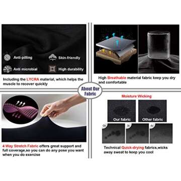 TYUIO High Waist Workout Yoga Shorts Women Running Biker Shorts with Pockets Black XL