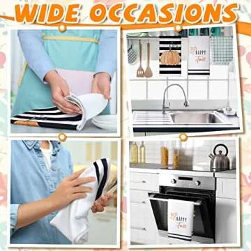 Buryeah Fall Kitchen Towels Set for Thanksgiving and Harvest