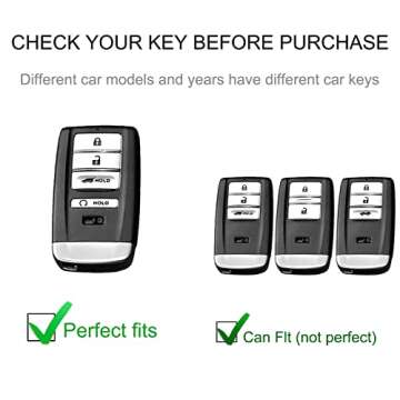 CACARLIKE for Acura Key Fob Cover with Acura Keychain, Car Key Fob Case Compatible with Acura CDX RD...
