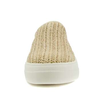 Soda TOPSHOE ave- Hike Platform Slip- On Sneaker w/Cushion Foam (Raffia, 7.5)