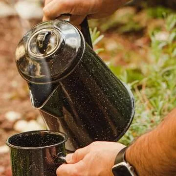 Granite Ware 3 Qt Coffee Boiler. Enameled Steel 12 cups capacity. Perfect for camping, Heat Coffee, ...