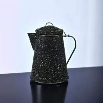 Granite Ware 3 Qt Coffee Boiler. Enameled Steel 12 cups capacity. Perfect for camping, Heat Coffee, Tea and Water directly on stove or fire.