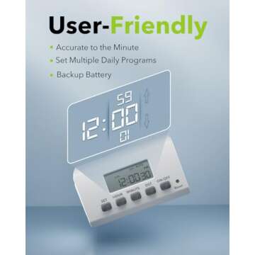 BN-LINK Digital Timer Outlet Indoor,24 Hour Light Timer Easy Programmable,Mini 2 Prong Plug in Timers for Electrical Outlets,Lamps,Fans,2 On/Off Programs,2 Pack,15A/1875W