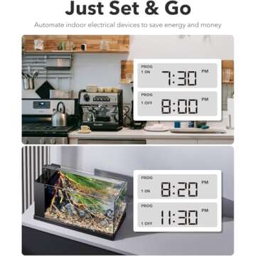 BN-LINK Digital Timer Outlet Indoor,24 Hour Light Timer Easy Programmable,Mini 2 Prong Plug in Timers for Electrical Outlets,Lamps,Fans,2 On/Off Programs,2 Pack,15A/1875W