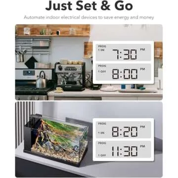 BN-LINK Digital Timer Outlet Indoor,24 Hour Light Timer Easy Programmable,Mini 2 Prong Plug in Timers for Electrical Outlets,Lamps,Fans,2 On/Off Programs,2 Pack,15A/1875W