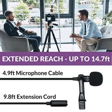 Purple Panda Dual Interview Lavalier Microphone Kit for Podcasts