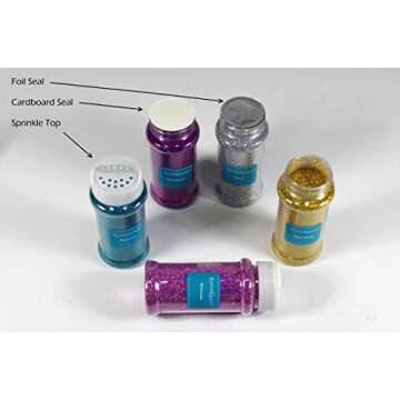 KittyKraft 5 Piece Extra Fine Glitter Set (Holographic Collection)- Includes Silver, Gold, Pink, Blue, and Purple Holographic Glitter- Perfect for Crafts and Slime