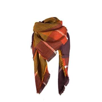 Century Star Classic Plaid Scarf Womens Winter Fall Gifts Oversized Knit Cozy Scarves Blanket Tartan...
