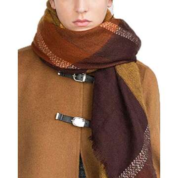 Century Star Oversized Plaid Scarf for Women