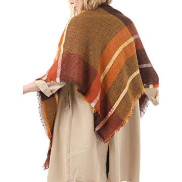 Century Star Oversized Plaid Scarf for Women