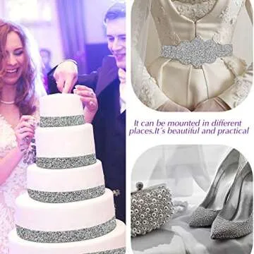 Bling Crystal Resin Rhinestones Sticker Sheet DIY Self-Adhesive Car Decoration Sticker Glitter Crystal Rhinestone Sheet for Car Shoes Clothing (Silver White)