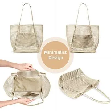 KALIDI Beach Mesh Tote Bag Stylish & Versatile 23L