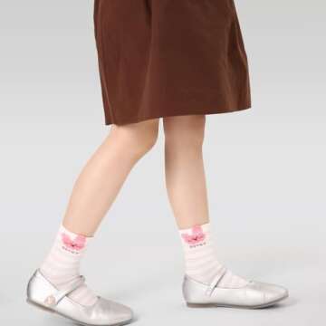Cute Cotton Crew Socks for Toddler Girls - 10 Pairs