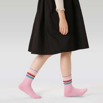 Cute Cotton Crew Socks for Toddler Girls - 10 Pairs