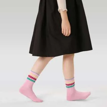 Cute Cotton Crew Socks for Toddler Girls - 10 Pairs