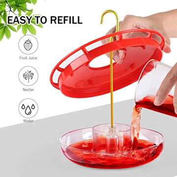 eWonLife Hummingbird Feeder for Outdoors, 2 Pack, Leak-Proof and Easy to Clean