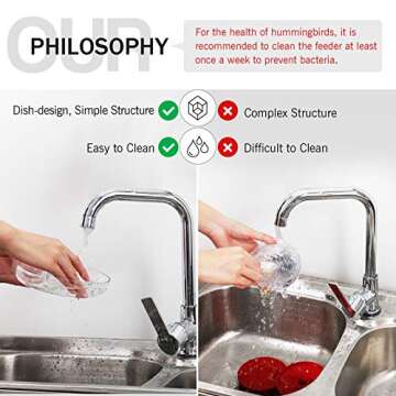 eWonLife Hummingbird Feeder Set, Easy Clean, 16oz