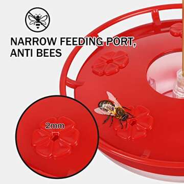 eWonLife Hummingbird Feeder Set, Easy Clean, 16oz