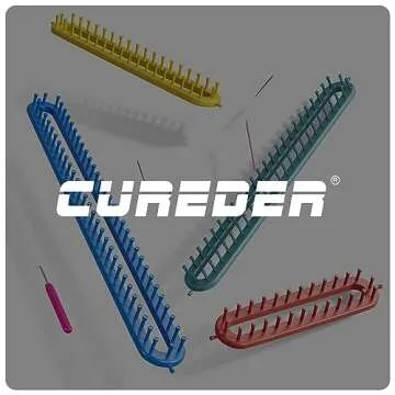 cureder Knitting Loom Long Knitting Loom Kit - Set of 4 Plastic Looms with Accessories