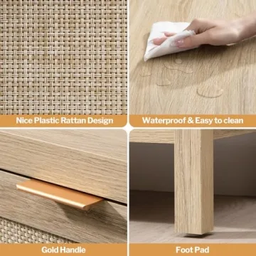 SICOTAS Modern Boho Console Table with Spacious Drawers