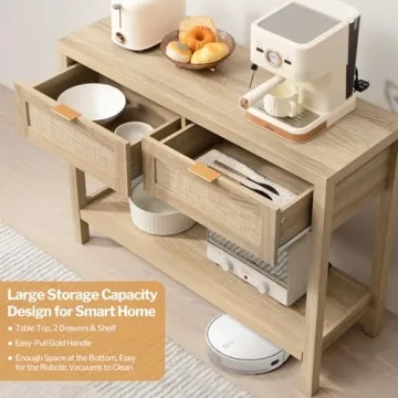 SICOTAS Modern Boho Console Table with Spacious Drawers