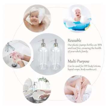 Durable 32oz Refillable Bottles with Steel Pumps for Essentials