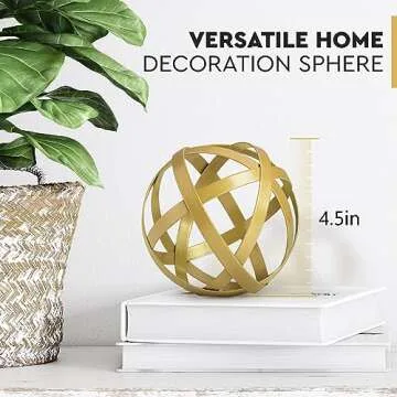 Everydecor Hand-Painted Metal Decorative Sphere for Home