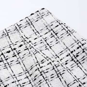 IDEALSANXUN White Houndstooth Mini Skirt for Women