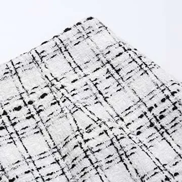 IDEALSANXUN White Houndstooth Mini Skirt for Women