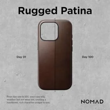 NOMAD Modern iPhone 16 Pro Leather Case - Rustic Brown with MagSafe Compatibility