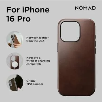 NOMAD iPhone 16 Pro Leather Case - Rustic Brown & MagSafe Compatible