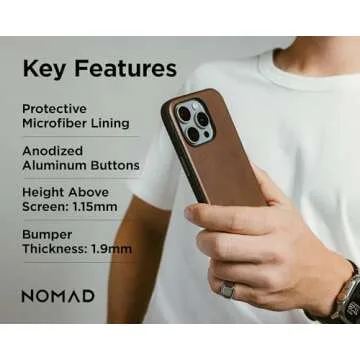 NOMAD iPhone 16 Pro Leather Case - Rustic Brown & MagSafe Compatible