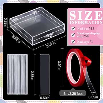 66 Pcs Nail Storage Box & Art Display Holder for Press On Nails