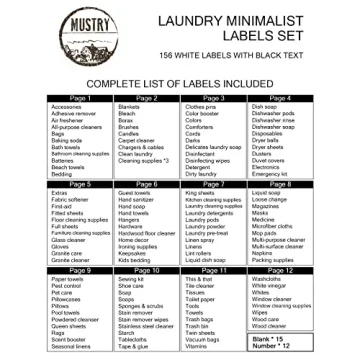 Mustry Minimalist Laundry Labels for Stylish Organization