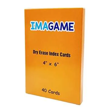 IMAGAME Dry Erase Index Cards, 4” x 6”, 40pcs Laminated Cards, Both Sides Blank, Reusable Dry Erase Note Cards for School, Office, Home, to Do Lists, Multipurpose Index Card Sheets