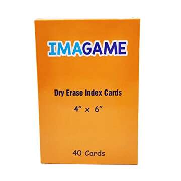 IMAGAME Dry Erase Index Cards, 4” x 6”, 40pcs Laminated Cards, Both Sides Blank, Reusable Dry Erase Note Cards for School, Office, Home, to Do Lists, Multipurpose Index Card Sheets