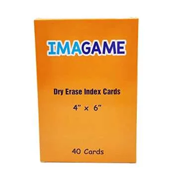 IMAGAME Dry Erase Index Cards, 4” x 6”, 40pcs Laminated Cards, Both Sides Blank, Reusable Dry Erase Note Cards for School, Office, Home, to Do Lists, Multipurpose Index Card Sheets