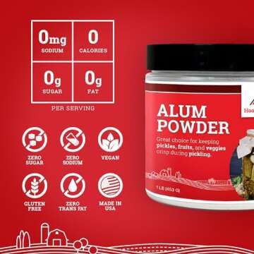 Hoosier Hill Farm Alum Granulated Pickle Powder, 1LB (Pack of 1)