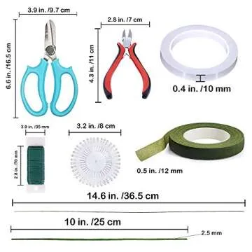 Supla Floral Arrangement Kit Floral Tools Wire Cutter Stem Floral Trimming Scissors Floral Wire 26 G...