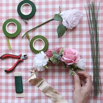 Supla Floral Arrangement Kit Floral Tools Wire Cutter Stem Floral Trimming Scissors Floral Wire 26 Gauge 22 Gauge Floral Stem Wire 14 Gauge Green Floral Tapes Bouquet Stem Wrap White Pearl Corsage Pin