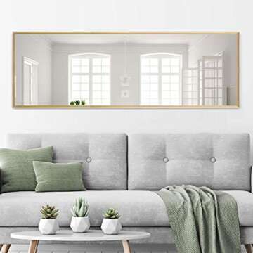 MIRUO Floor Length Mirror, Full Body Standing Mirror with Tall, Large, & Wide View with Aluminum Fra...