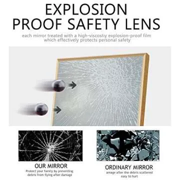 MIRUO Floor Length Mirror, Full Body Standing Mirror with Tall, Large, & Wide View with Aluminum Framed Decorative Wall Mounted Style for Living, Dressing, Bed Room 65"x22" (Gold)