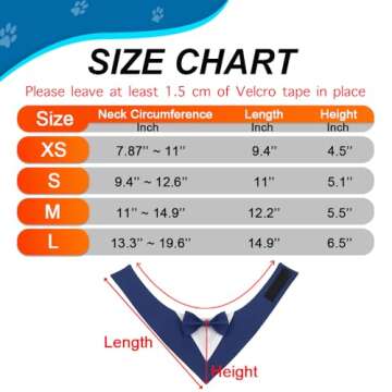 DOGTACT Dog Wedding Bandana, Formal Dog Tuxedo Adjustable Pet Collar with Bow, Small, Medium and Large Dog Wedding Clothing, Birthday Gifts for Dogs (Small, Black)