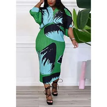 Stylish Summer African Maxi Dress for Plus Size Women